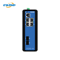 Switch PoE Industrial de 4 Puertos y 30W, Switch Ethernet Gigabit Administrado con 2 Puertos SFP para Manufactura Inteligente