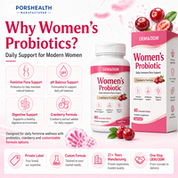 Capsules de probiotiques quotidiennes pour femmes, marque privée OEM, avec prébiotiques et canneberge pour la santé vaginale