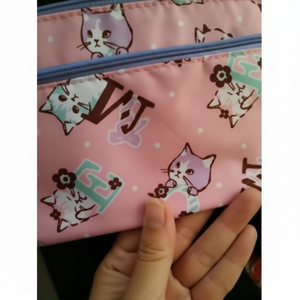 Borsa e custodia cosmetica con cerniera con gatto pastello w - Product Image 1