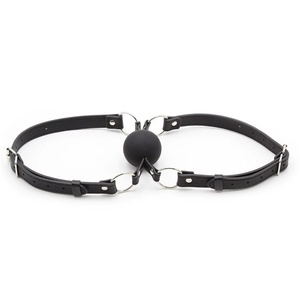 PU cuir Gag Couple partage jeu de trio balle solide jouet sexuel fléau BDSM Bondage flirtant prise de bouche réglable - Product Image 2