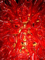 Chihuly Style "Méduse" Fuoco Rouge Lustre En Verre De Murano