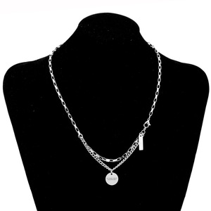 New Retro Simple <b>Titanium</b> Steel Circular Letter Shaped Pendant Necklace Silver Plated Unisex's Necklaces Fashionable Jewelry - Product Image 5