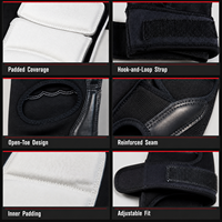 Protège-pieds professionnels pour arts martiaux avec rembourrage, coutures renforcées et design à bout ouvert pour l'entraînement au kickboxing
