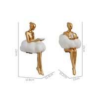 Figurine en résine originale Cloud Girl Décoration de la maison Danseuse de ballet moderne Sculpture Ornement de voiture de bureau pour cadeau de salon