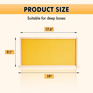 Deep Brood Bee Frames 10 Pack Yellow 9-1/8-Inch Food Grade Beeswax <b>Foundations</b> 100% Animal Husbandry Equipment New Condition - Product Image 3