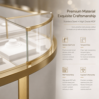 Meubles de luxe en acier inoxydable MDF vitrine à bijoux vitrine en verre avec lumière pour comptoir et salle d'exposition