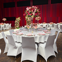 Décoration de scène de mariage personnalisée, ensemble complet, arrangement floral, fleurs artificielles en soie, rose artificielle, grand centre de table fleuri