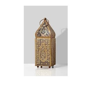 ไฟฉายบีคอนแบบแกะสลักโคมไฟตะเกียงเทียนโลหะโคมไฟตะเกียงรูปลักษณ์โบราณโคมไฟสุดหรูผลิตโดยอินเดีย - Product Image 1