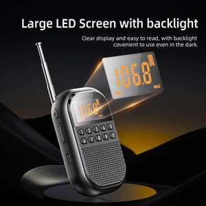 Radio AM/FM de bolsillo MI04 Mini, 1100mAh, recargable, pantalla LCD, reproductor MP3 con tarjeta TF y conector para auriculares para uso tipo Walkman - Product Image 5