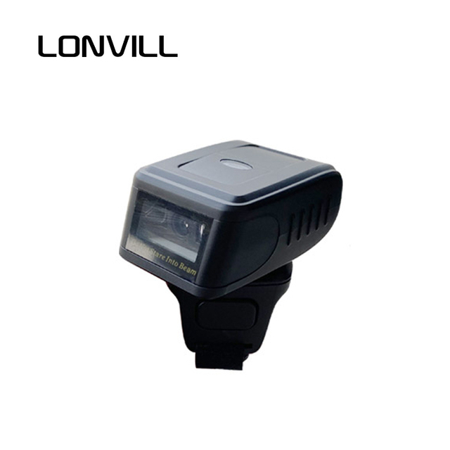 LONVILL Usb Wired BT Wireless Finger Wearable 2d Qr Code Reader Manual Keystroke Ring Barcode Scanner