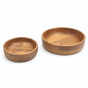 Juego Premium Clásico de 2 Tazones para Ensalada de Madera Blanca con Acabado Natural, Aptos para Lavavajillas y Ecológicos - Product Image 1
