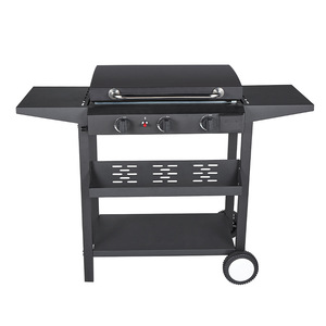 <span class=keywords><strong>Barbecue</strong></span> au <span class=keywords><strong>gaz</strong></span> moderne et résistant au vent pour l'extérieur, <span class=keywords><strong>avec</strong></span> 3 brûleurs, <span class=keywords><strong>couvercle</strong></span> et roulettes, portable, sans fumée, pour plusieurs personnes - Product Image 5