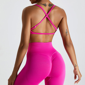 <span class=keywords><strong>Soutien</strong></span>-<span class=keywords><strong>gorge</strong></span> de <span class=keywords><strong>sport</strong></span> sans couture à maintien élevé, dos croisé, style européen et américain, pour femme, en Spandex/Nylon, couleur unie, pour le yoga, de la marque Under Lulu Custom - Product Image 5