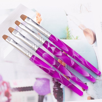 GUYO 2pcsPurple Color Pinceaux à ongles en bois de santal Stylo de peinture serti pour acrylique Gel UV DIY Nail Art Manucure Tools