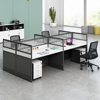 Mobilier de bureau en bois à prix d'usine Bureau de table du personnel Poste de travail avec tiroir Bureaux pour 6 personnes