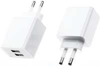2.4A Dual USB Port 12W QC3.0 Pengisi Daya Cepat KR EU/US/UK Plug Wall Charger dengan Kabel untuk Ponsel (PC Tahan Api)