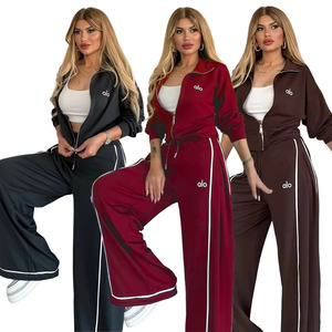 Ensemble de survêtement pour femme DD0165, mode automne-hiver, respirant, pantalon large, tenue de sport deux pièces - Product Image 1