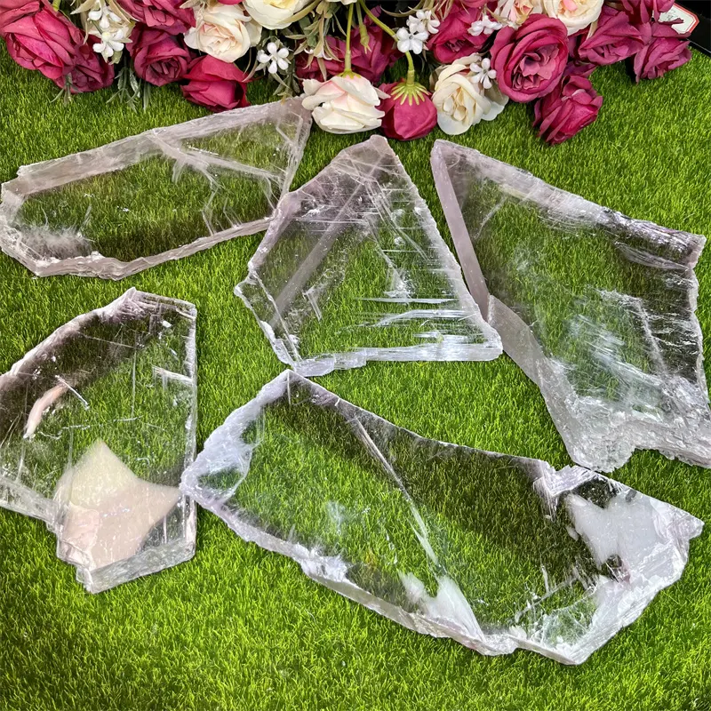 Bán Hot Healing năng lượng pha lê slab Hồng selenite Slice trang trí cho thiền trang trí