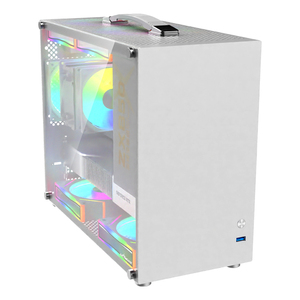 Caja de escritorio ITX/MATX con garantía de calidad directa de fábrica OEM <span class=keywords><strong>PC</strong></span> de metal de <span class=keywords><strong>Torre</strong></span> media portátil compacto lateral <span class=keywords><strong>transparente</strong></span> multicolor - Product Image 5