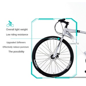 Vélo de route hybride FOREVER 700C en acier à haute teneur en carbone, cadre plat, multi-vitesses, léger, pour la ville et la course, pneus fins antidérapants - Product Image 3