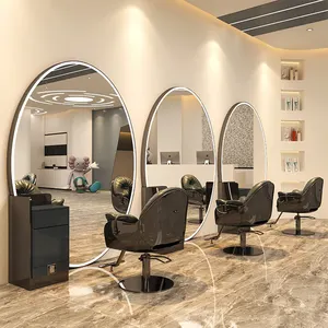 美容院のためのモダンな大きなフルレングスミラー理髪店家具ステーションヘアサロンLEDミラー