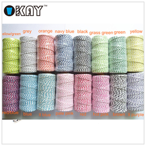 OKAY <span class=keywords><strong>109</strong></span> Yards 2mm Cordon en Coton Coloré pour Bricolage, Corde de Boulanger pour Emballage Cadeau, Noël, Mariage, Décoration Intérieure - Product Image 3