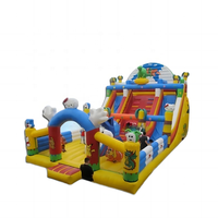 Parc gonflable de trampoline de thème d'amusement de glissière gonflable de videur de terrain de jeu de dessin animé d'enfants commerciaux