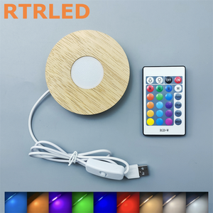 Alas Lampu 3D Kayu dengan <span class=keywords><strong>Diffuser</strong></span> RGB+ Warm White, Alas Lampu LED Kayu DIY untuk Lampu Meja Cetak 3D Bambu Lab - Product Image 2