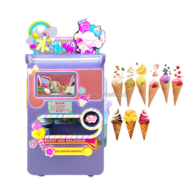 Intelligent Fully Automatic Commercial Unmanned Self-Service Ice Cream Vending Machine for Amusement Parks