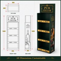 Présentoir à vin personnalisé Apache, 48 bouteilles, 4 niveaux, en métal, pour spiritueux, démontable, rotatif, pour pub, bar, vente au détail, OEM
