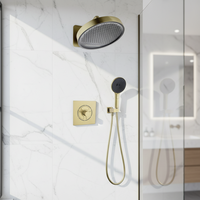 Système de douche encastré noir HONGDEC, ensemble de douche mural dissimulé avec mitigeur 3 fonctions et douchette à main