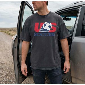 Us Soccer Retro <b>T</b>-<b>Shirt</b> Crew Neck Unisex Adult Screen Printed Breathable Football Tee Patriotic Sports Apparel Game Day Wear - Product Image 3