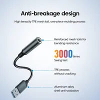 Adaptador de Audio USB a 3.5mm para Laptop, Salida CC para Auriculares y Micrófono, Adaptador de Viaje Universal, Tarjeta de Sonido Estéreo Externa