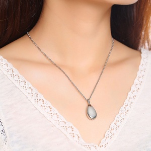 Can Open Waterdrop Ash Urn Pendant <b>Necklace</b> Stainless Steel Pet Memorial Cremation Jewelry - Product Image 5