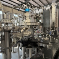 Ligne de production de machine de remplissage rotative entièrement automatique de haute précision 3-en-1 pour la bière, les sodas et les boissons gazeuses
