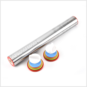 Rullo per Impasto in Acciaio Inox da 17 Pollici Stile Francese con Anelli Guida per Spessore Regolabile - Product Image 3