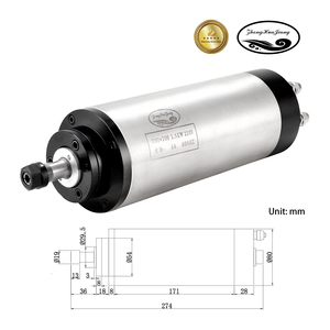 Motor de Husillo CNC de Alta Precisión Huajiang, 80mm, 1.5KW, ER11, 24000rpm, Refrigeración por Agua, para Router CNC y Perforación - Product Image 2