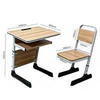 Table d'étude en MDF durable et écologique, bureau et chaise pour étudiants, table et chaise ergonomiques réglables pour une utilisation en classe