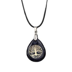 Collana Albero della Vita con Ciondolo in <span class=keywords><strong>Pietra</strong></span> Naturale, Catena in Corda di Cristallo Fatta a Mano, Regalo Unisex, per Damigelle, Boho, Natale, Compleanno - Product Image 5