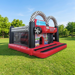 <b>Inflatable</b> Car Bounce Castle & Trampoline Combo-PVC Material CE Certified Waterproof & Fireproof Easy Setup - Product Image 1