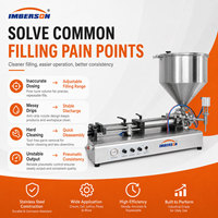 Machine à piston horizontale semi-automatique Imberson 2026 à tête unique 25-1000 ml pour shampoing, lotion, revitalisant, poudre (plastique/verre)