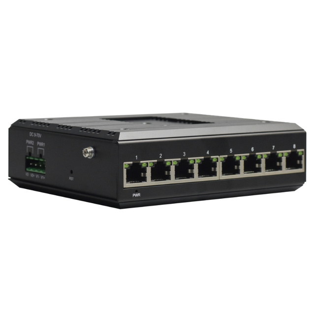 Managed Industrial 8 Port Gigabit Ethernet Din Rail Network Switch
