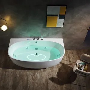 ANAQ नवाचार डिजाइन इनडोर स्पा मालिश Bathtubs पानी के नीचे प्रकाश टच स्क्रीन गर्म टब