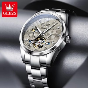 Montre automatique mécanique pour homme 7028, cadran tourbillon, multifonctionnelle, date, étanche, lumineuse - Product Image 1