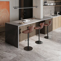 Tabouret de bar design nordique moderne de luxe léger, fonction de levage et de rotation, cuir véritable, cuir de vachette huilé, HD-758D, mobilier de bar