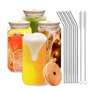 Mason <b>Cup</b> Thermos Travel Mug Glass <b>Straw</b> Lid Set High Temperature Resistant Leakproof Dishwasher Safe - Product Image 3