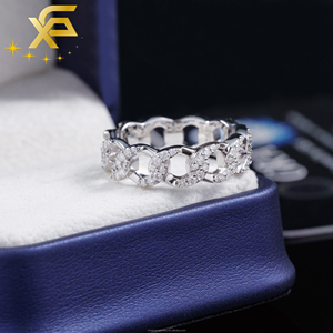 Beliebter Einreihiger Moissanit-<span class=keywords><strong>Ring</strong></span> Modeschmuck S925 Silber Hip-Hop-<span class=keywords><strong>Ring</strong></span> für Männer und Frauen VVS Moissanit-Diamant Kubanischer <span class=keywords><strong>Ring</strong></span> - Product Image 2