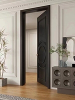 Porte intérieure en bois design populaire américain Modèle de portes en bois massif pour villa