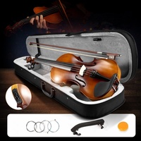 Wholesale Good Quality Wood Beginner Solid Student Spruce Electric Violin Starter Kit with Black Case Bow Rosin Shoulder Rest