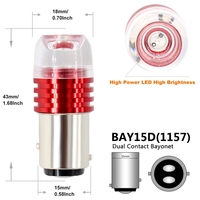 Ampoules blanches et rouges pour feux arrière de voiture, feux de freinage, clignotants, feux stop, ampoule 1157 BAY15D P21/5W, projecteur LED clignotant